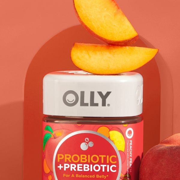 OLLY Probiotic + Prebiotic Gummies – Peachy Peach – 60ct: Dietary Supplement