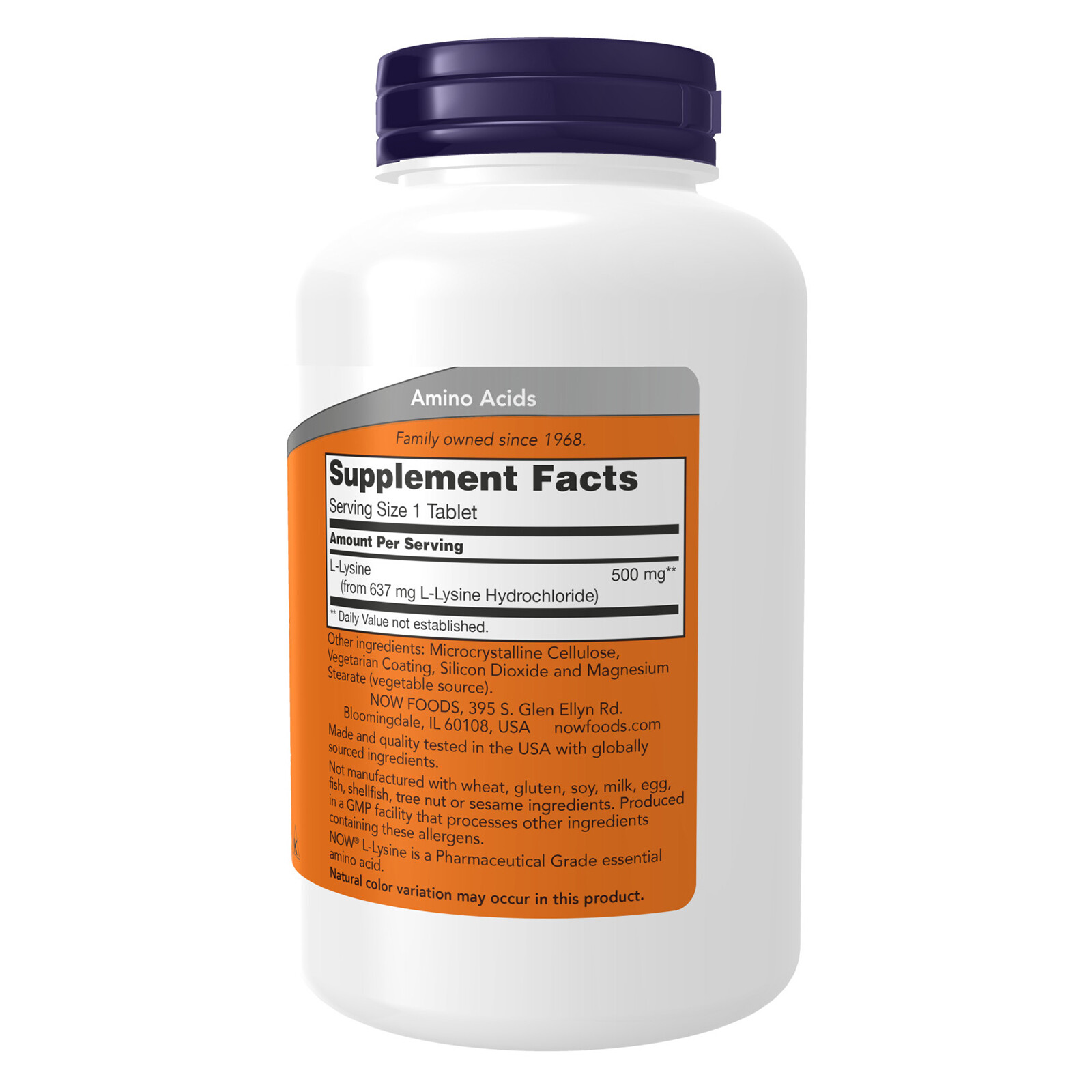 NOW FOODS L-Lysine 500 mg – 250 Tablets