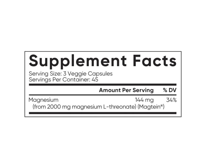 Sports Research Magtein Magnesium L-Threonate, 2000 mg, 135 Veggie Capsules