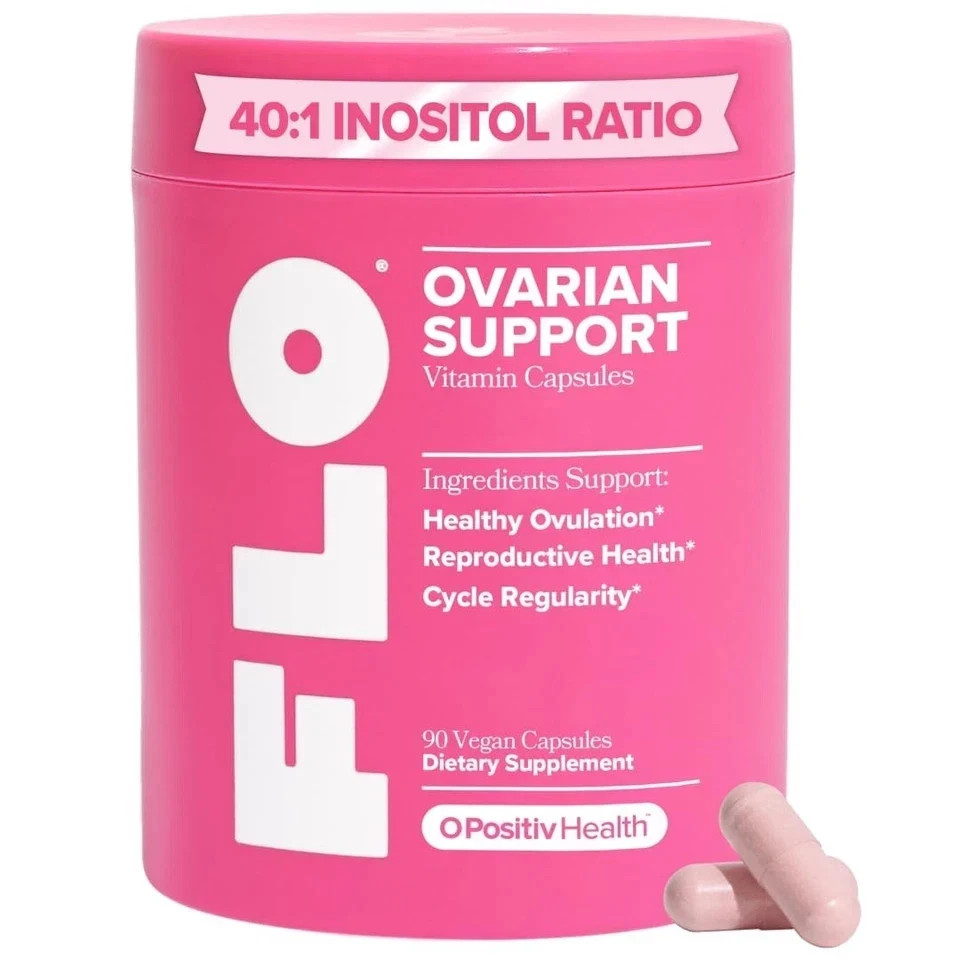 O Positiv FLO 90ct Ovarian Capsules 40:1 Inositol Support Regular Cycles