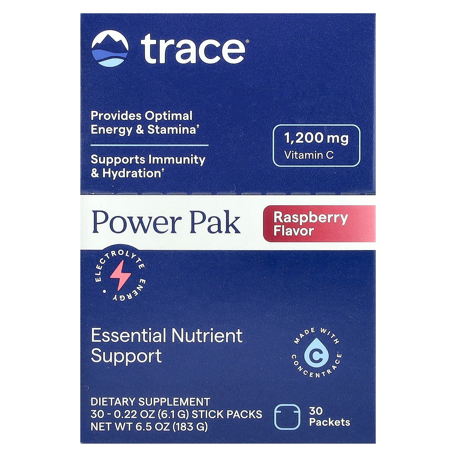 PowerPak, Raspberry, 30 Stick Packs, 0.22 oz (6.1 g) Each