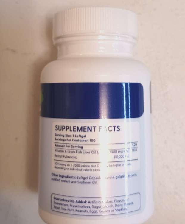 100 SOFTGELS VITAMIN A 10,000IU 3,000 mg EXP 03/2028