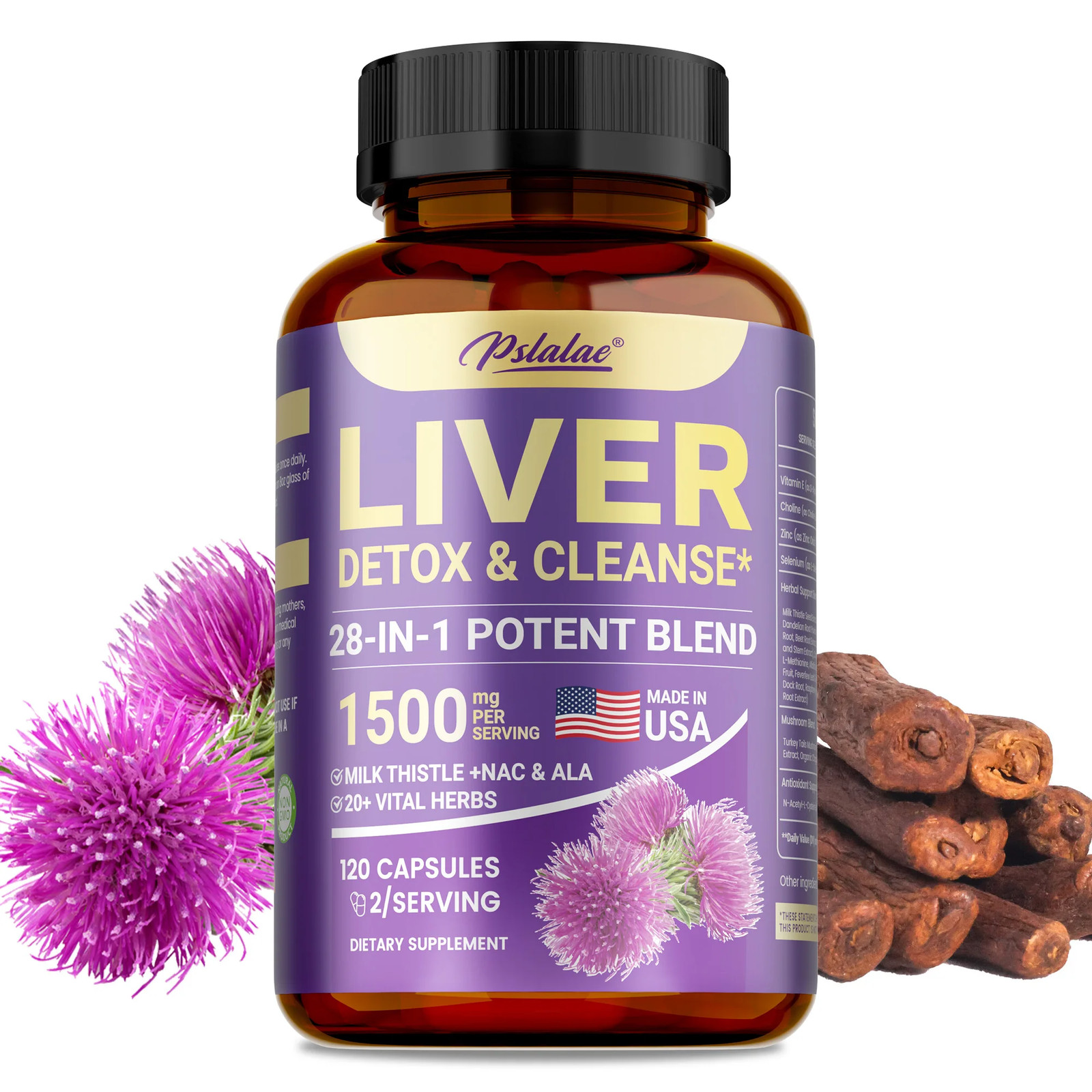 Liver Detox & Cleanse 120pcs – Cleansing Colon,Intestinal Health,Improves Energy