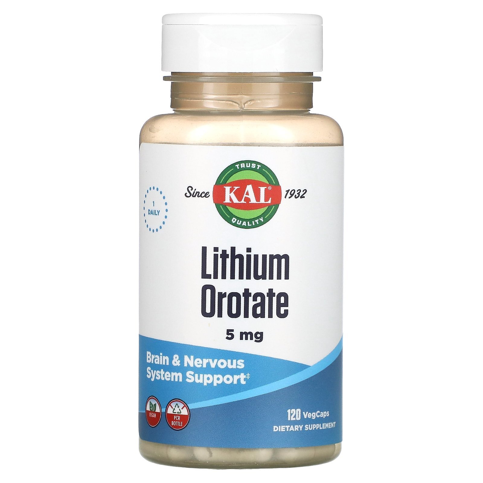 Lithium Orotate, 5 mg, 120 VegCaps