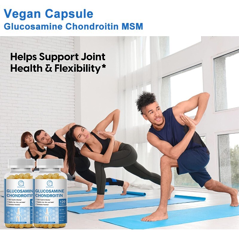 Glucosamine Chondroitin MSM 1500mg Vitamin D3 Triple Strength Joint Support Caps