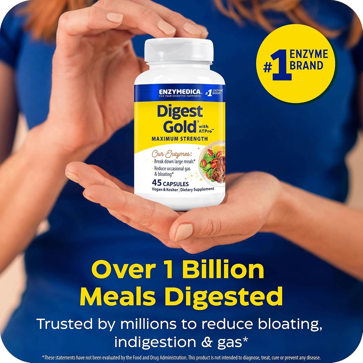 Digest Gold Maximum Strength Enzyme Supplement – 45 Caps for Energy