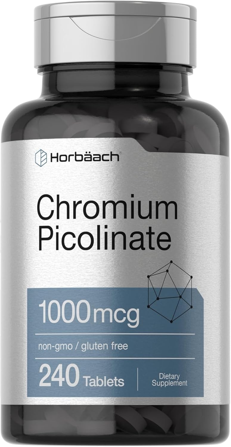 Picolinato de Cromo 1000mcg Apoya Niveles Saludables de Azucar en la Sangre240ct
