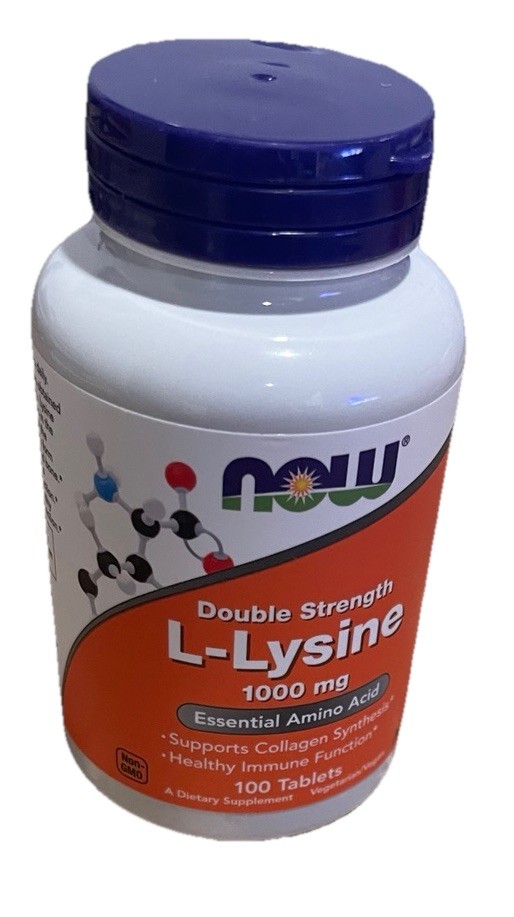 NOW FOODS L-Lysine, Double Strength 1000 mg – 100 Tablets