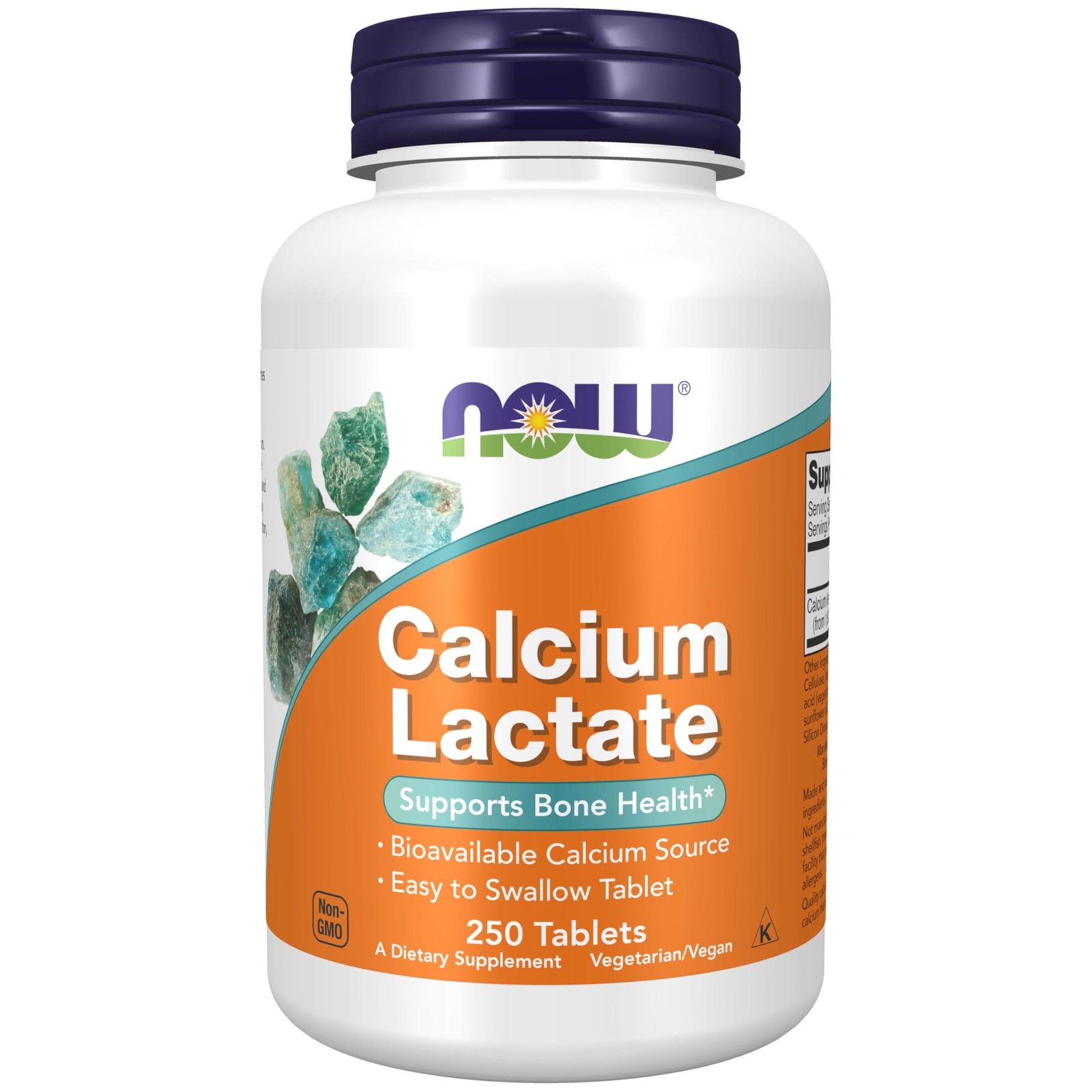 NOW Foods Supplements, Calcium Lactate, Supports 250 Count (Pack of 1), White