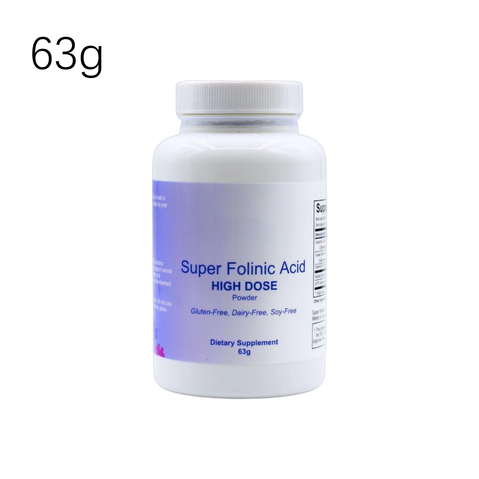 1 Pack Super Acid Folinic High Dose Gluten Powder Free Dairy Free Soy Free New