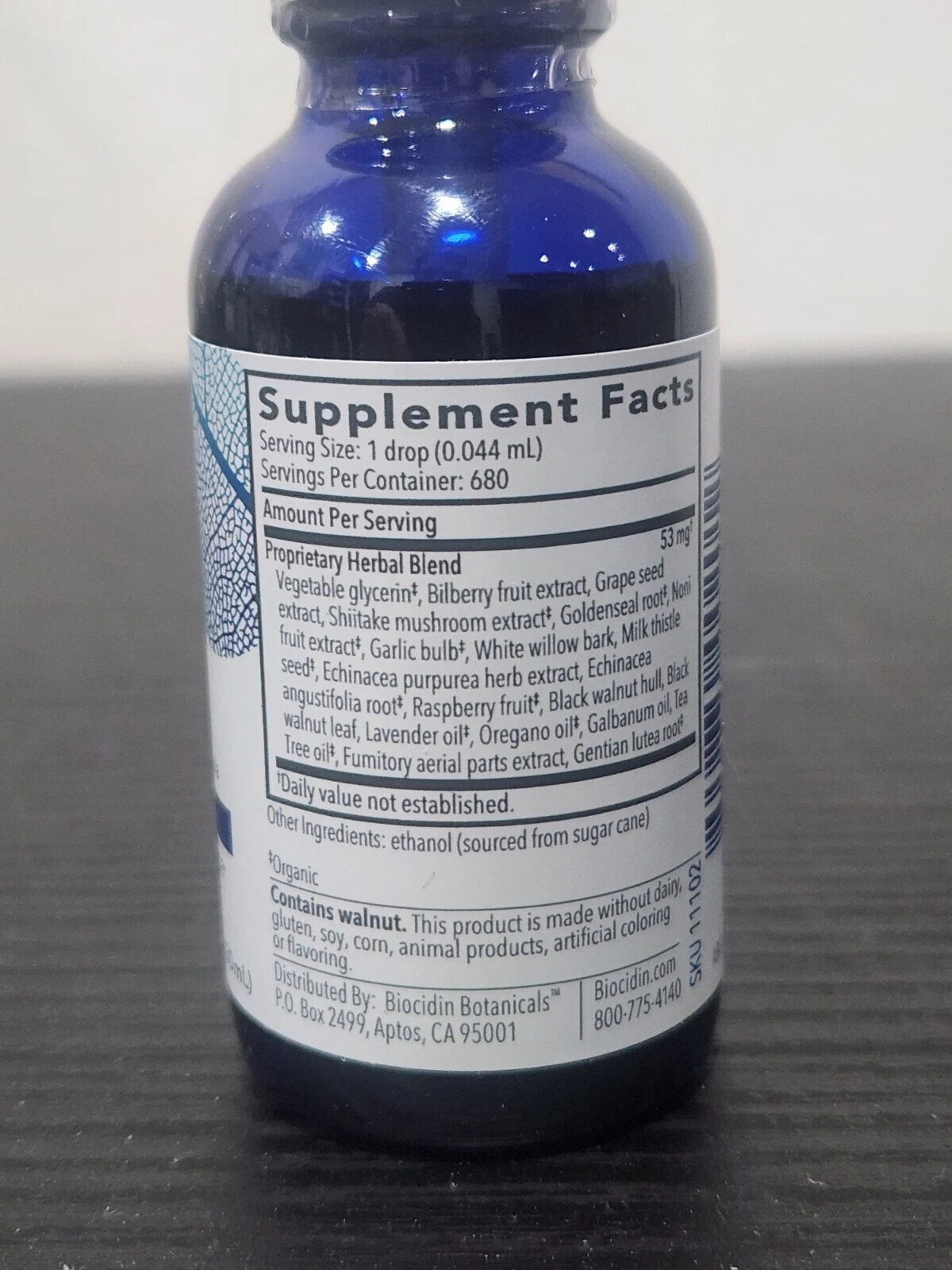 Biocidin Botanicals Broad-Spectrum Liquid Formula 1 fl oz (30 mL) Exp 11/26