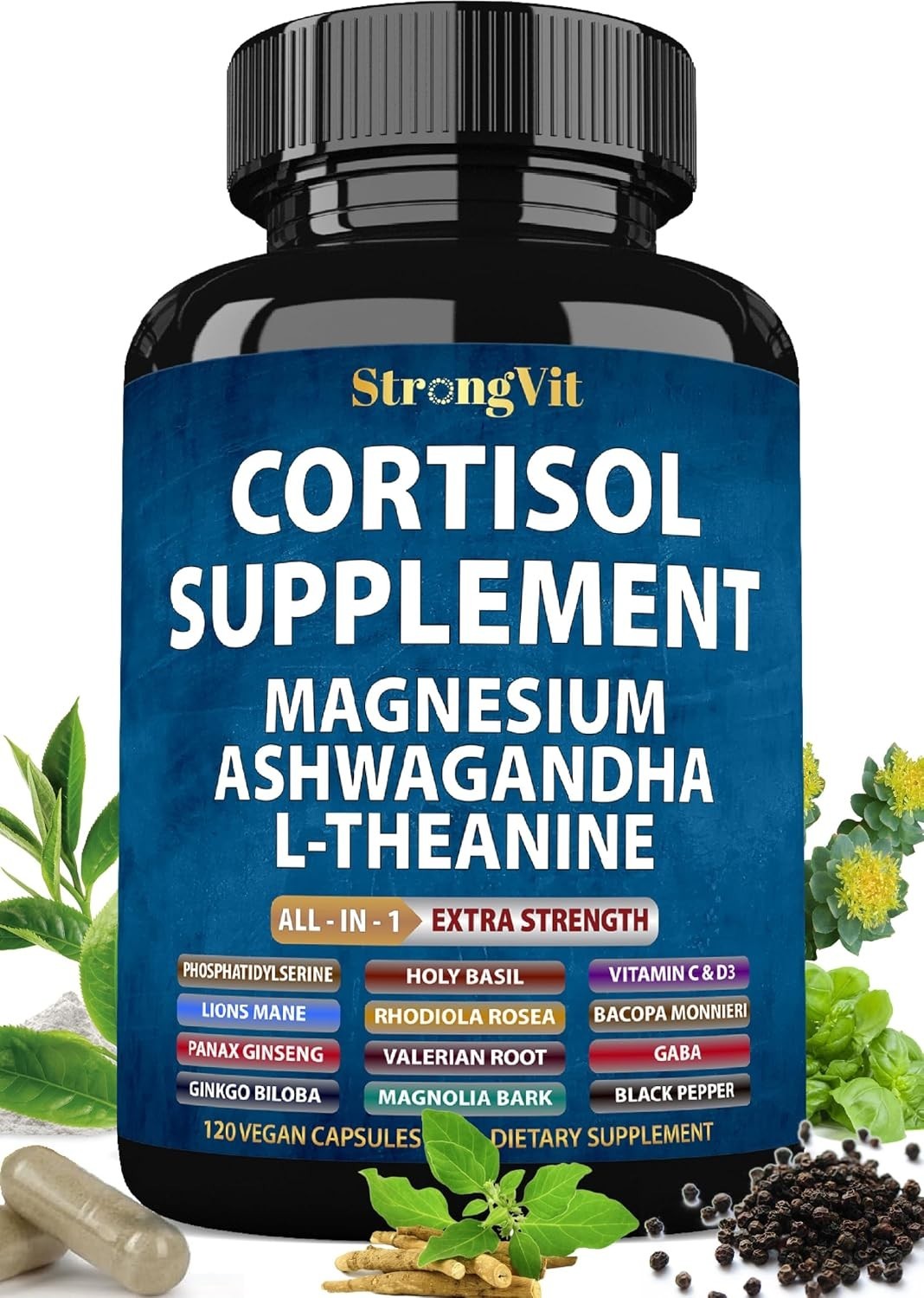 Magnesium & Natural Adaptogens for Hormonal Balance – 120 Capsules