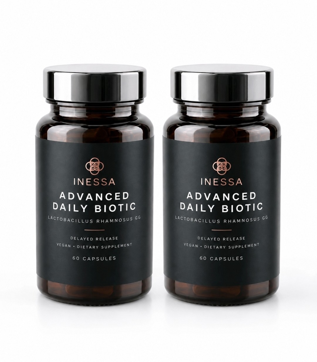 2X Inessa Advanced Daily Biotic Probiotic 10 Billion CFU 60 Vegan Caps Exp 3/28