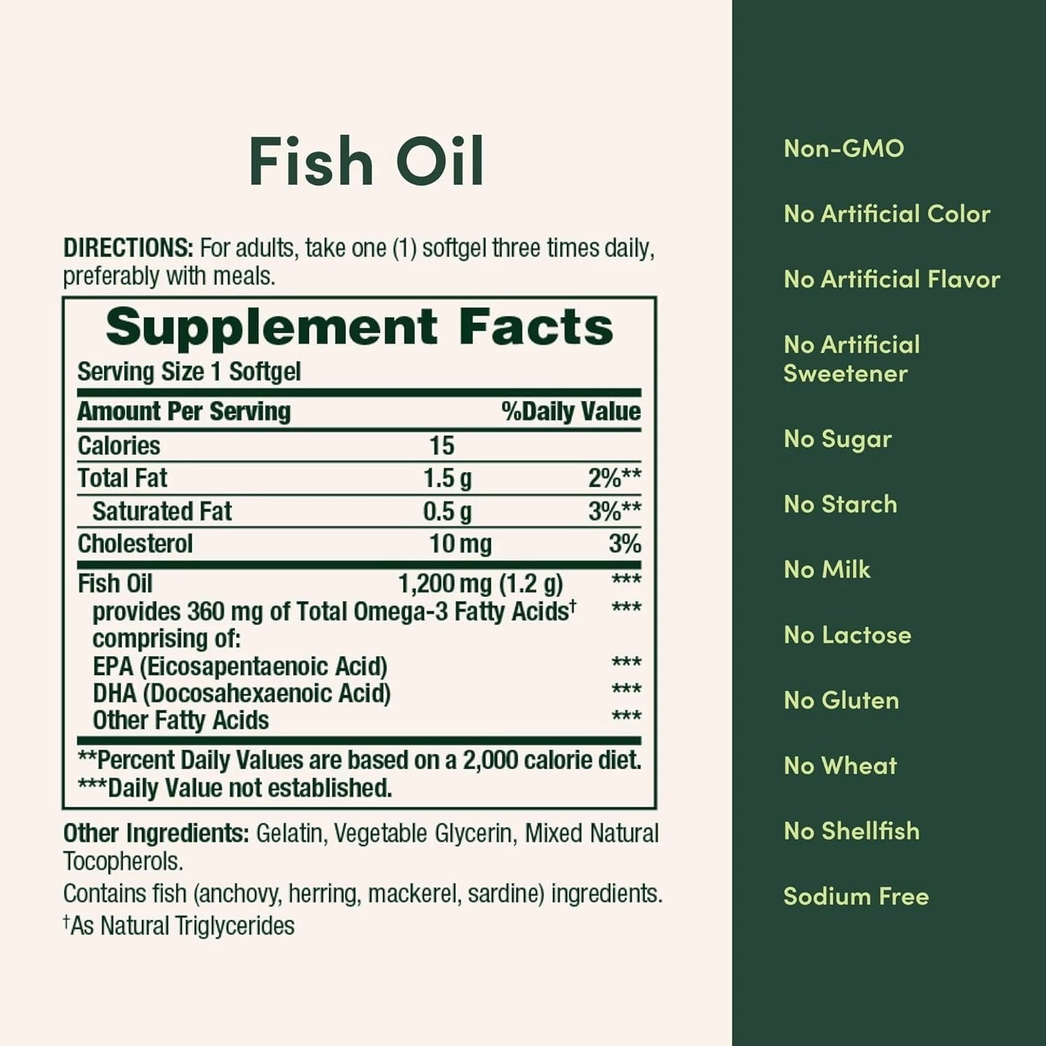Nature’s Bounty 200 Pack Fish Oil 1200 mg Supplements Heart Health BB 10/27 2PK