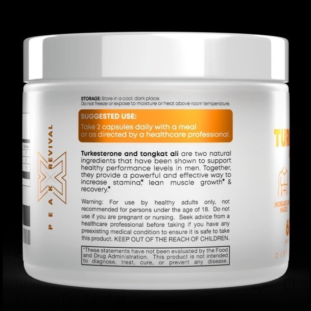NEW LUXRY Peak Turkesterone Revival X 1K Mg Capsule Count Health Formula Natural