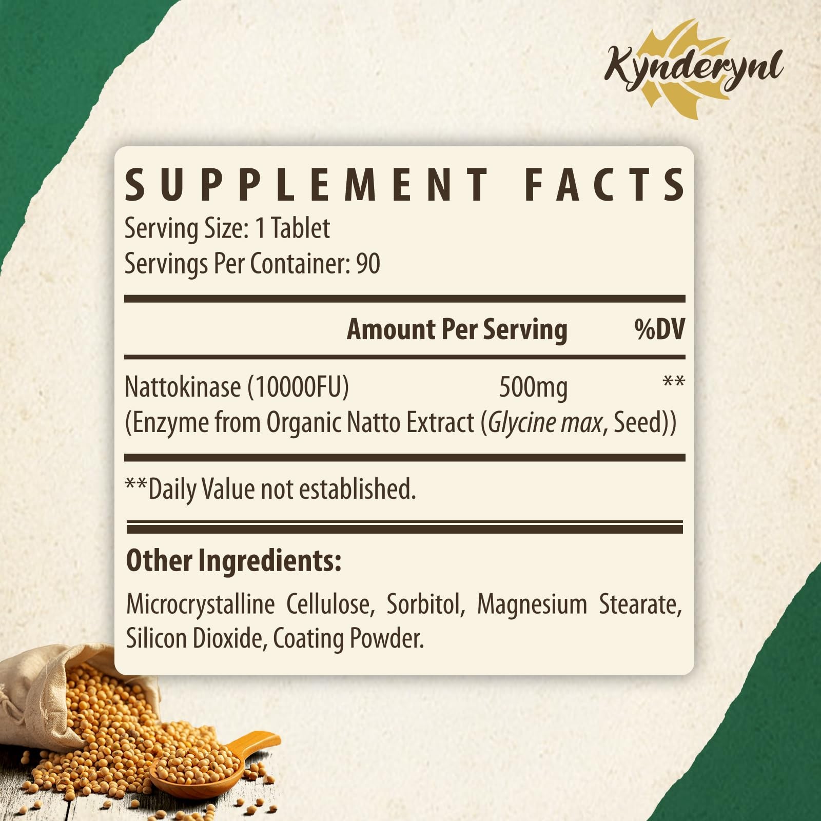 Kynderynl Nattokinase Supplement 10000FU – Organic 90 Count (Pack of 2), N/a