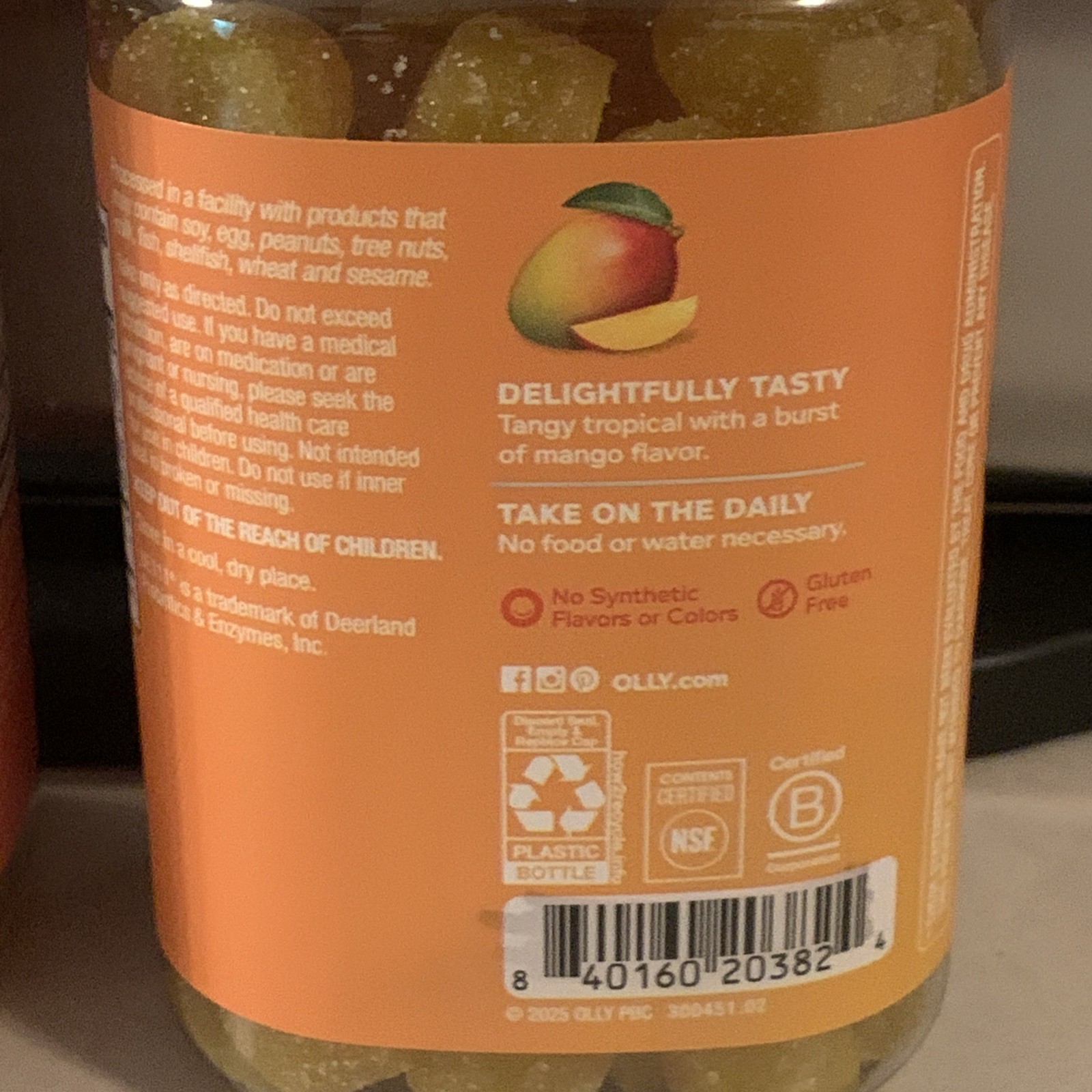 OLLY Probiotic Mango Gummy, 120 Gummies EXP 02/2027