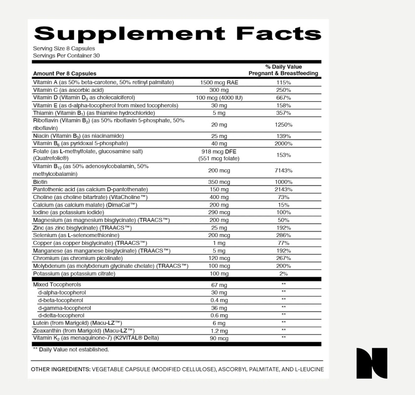 Needed Prenatal Multi Essentials Dietary Supplement 240 Capsules BB 01/2028