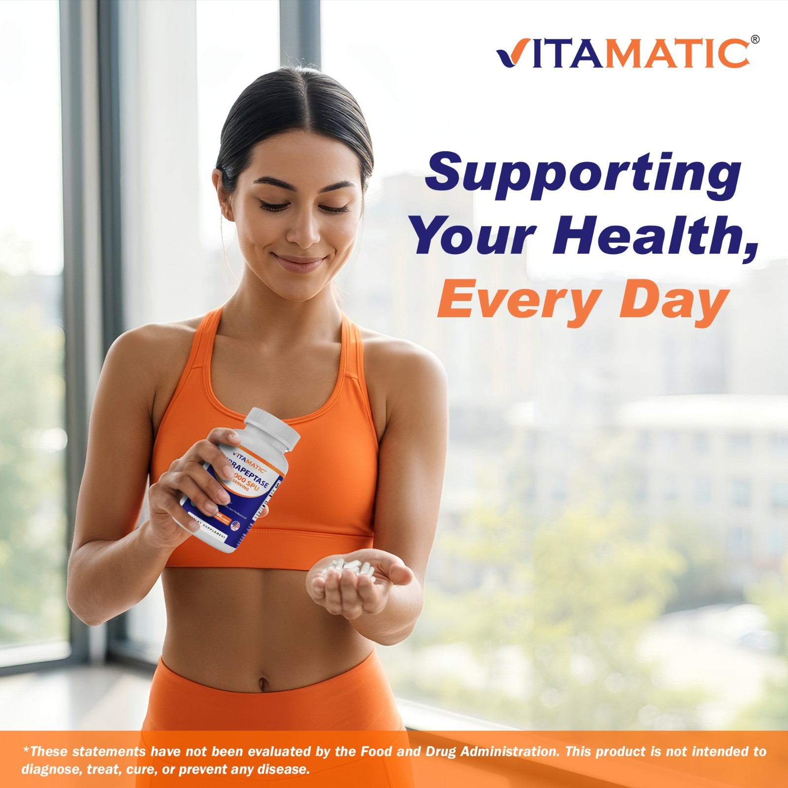 Vitamatic Serrapeptase 240,000 SPU Servings, 120 Delayed Released Capsules-2 Pac