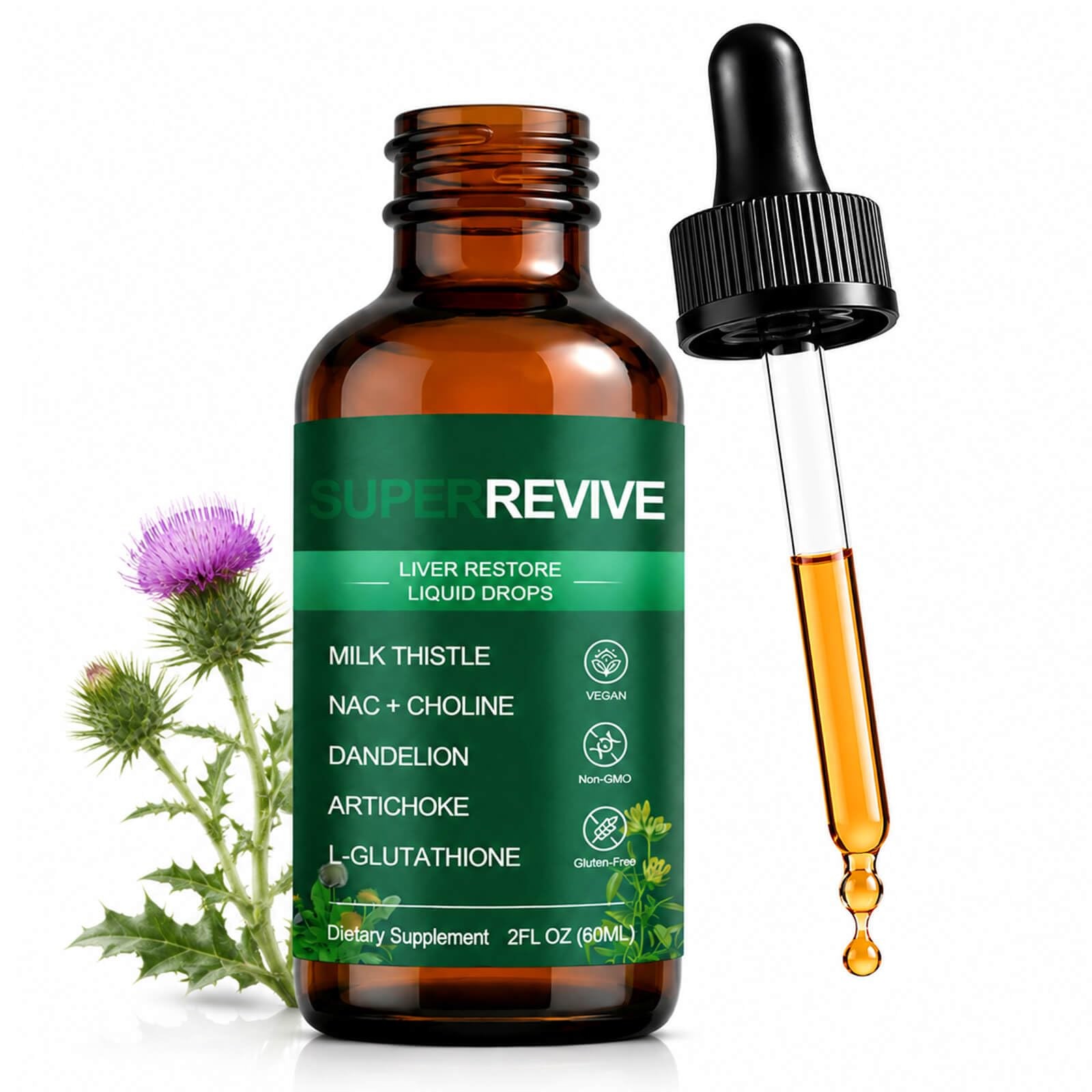 Liver Restore Drops Liver Support Supplement, 2 Fl Oz