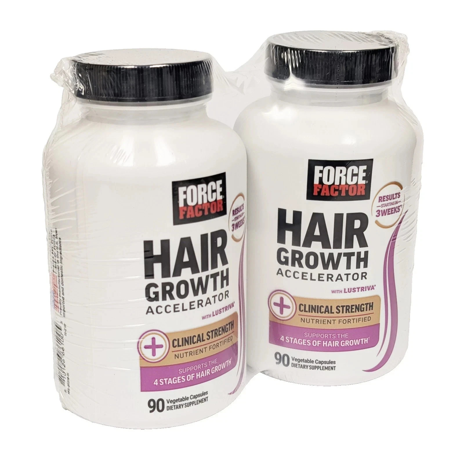 2 Bottles Force Factor Hair Growth Accelerator Capsules, 180 Count Free Shipping
