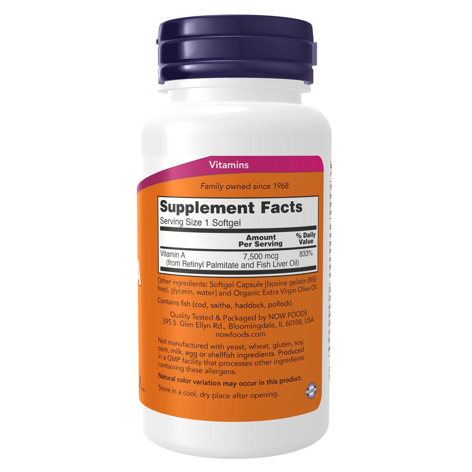 NOW FOODS Vitamin A 25,000 – 250 Softgels