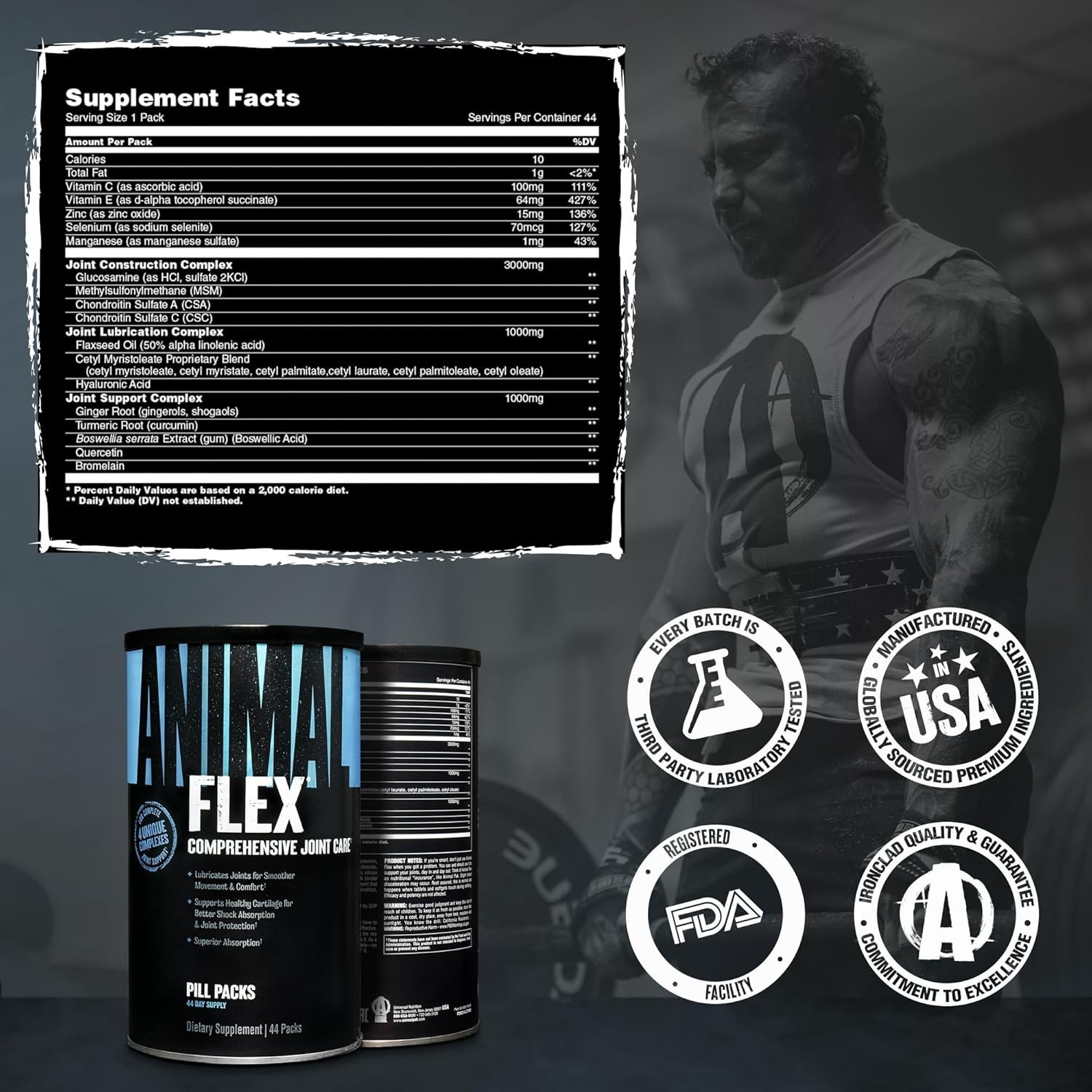 UNIVERSAL NUTRITION ANIMAL FLEX Comprehensive Joint Care Support 44 Packs