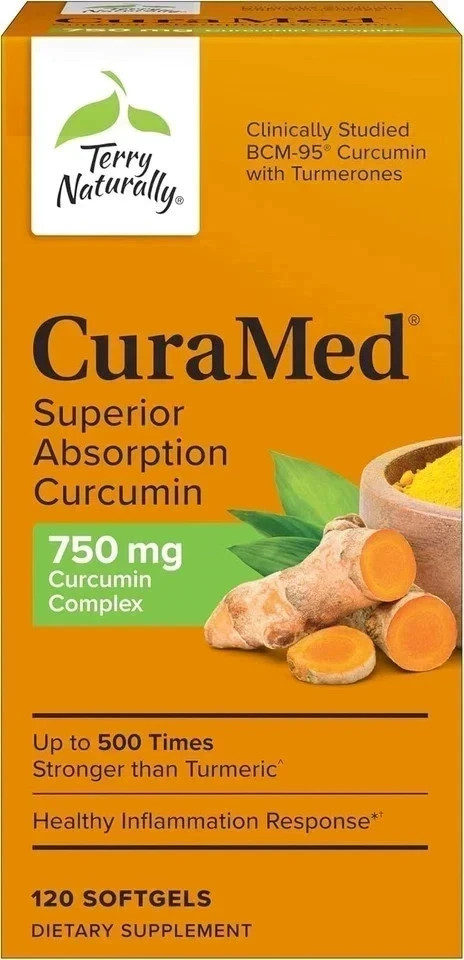 NEW Terry Naturally CuraMed Curcumin Softgels 120 Count Turmeric Supplement USA
