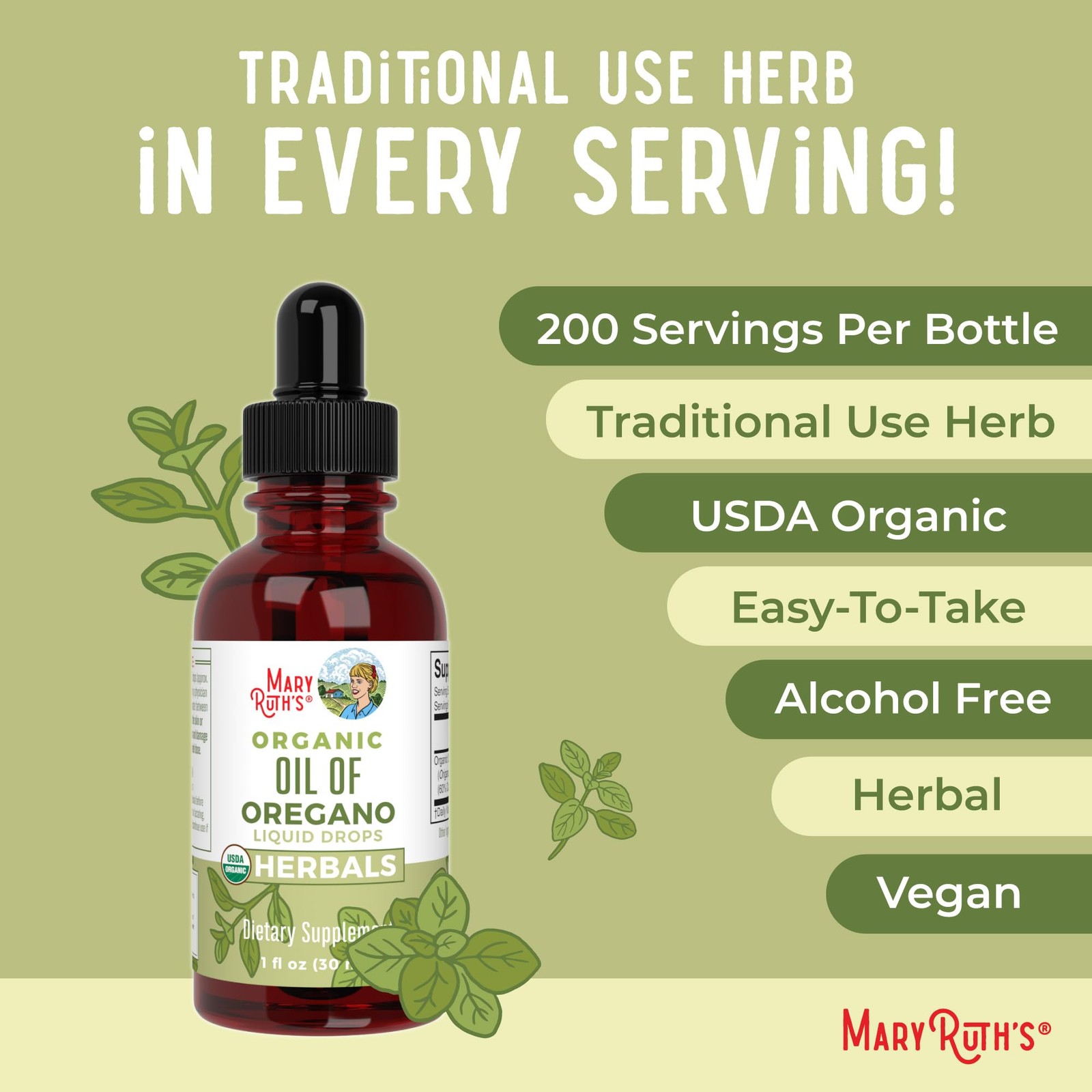 Premium rganics Oregano Oil Month | 6 Drops Supply | USDA Organic Oil of Or… P