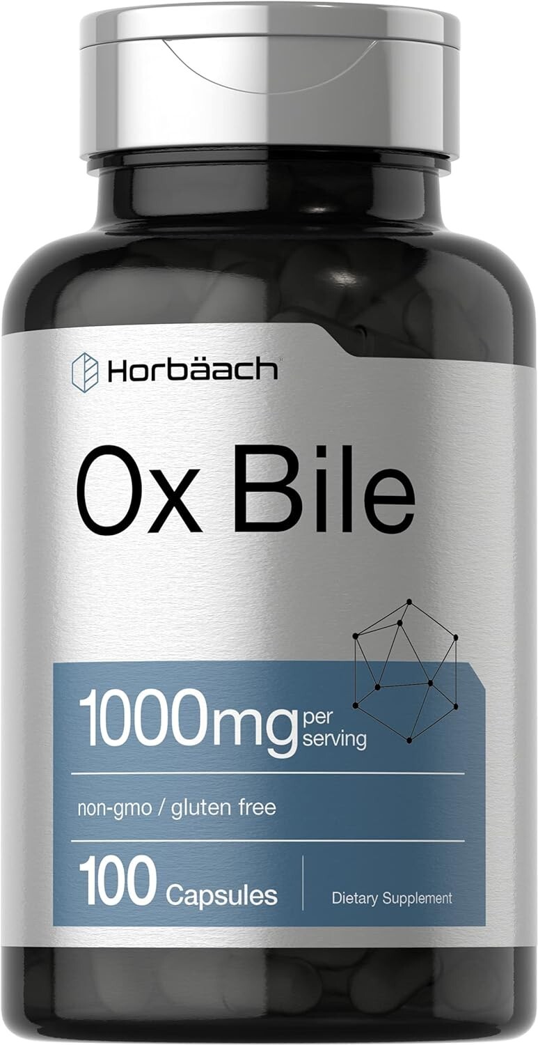 Ox Bile 1000 mg Supplement – Digestive Enzymes, Gluten Free & Detox Support -…