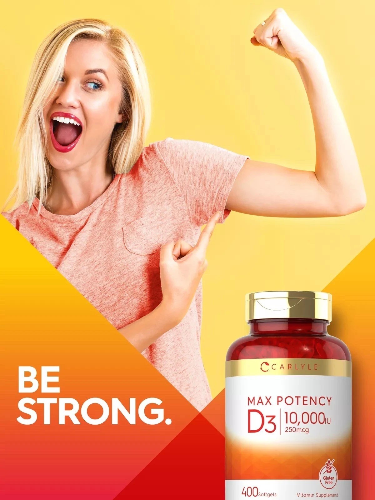 Vitamin D3 10000 IU 400 Softgels | Value Size | Max Potency | by Carlyle