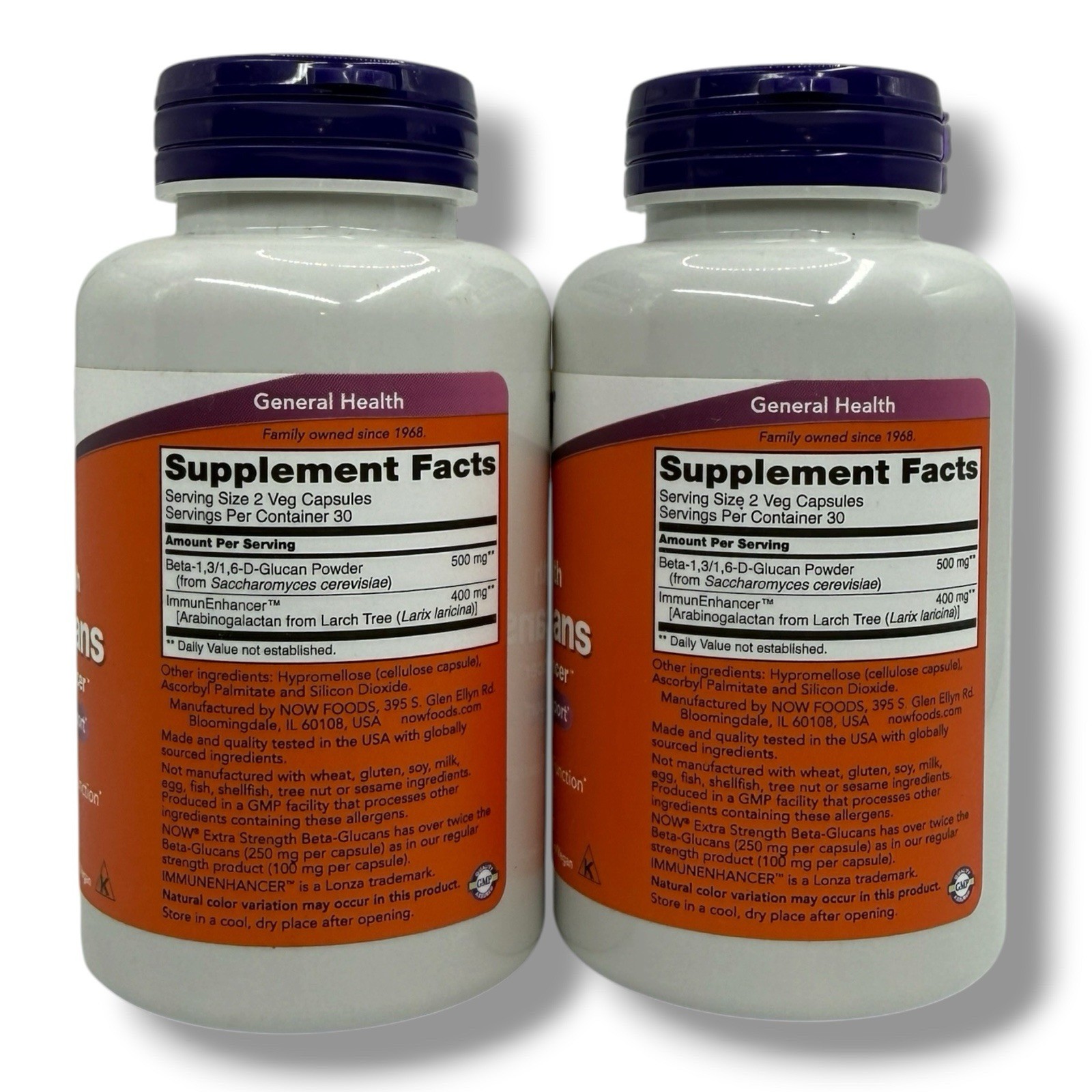 NOW Foods Beta Glucans Immune Support Supplement 120 Veg Caps 2Pk EXP 3/29