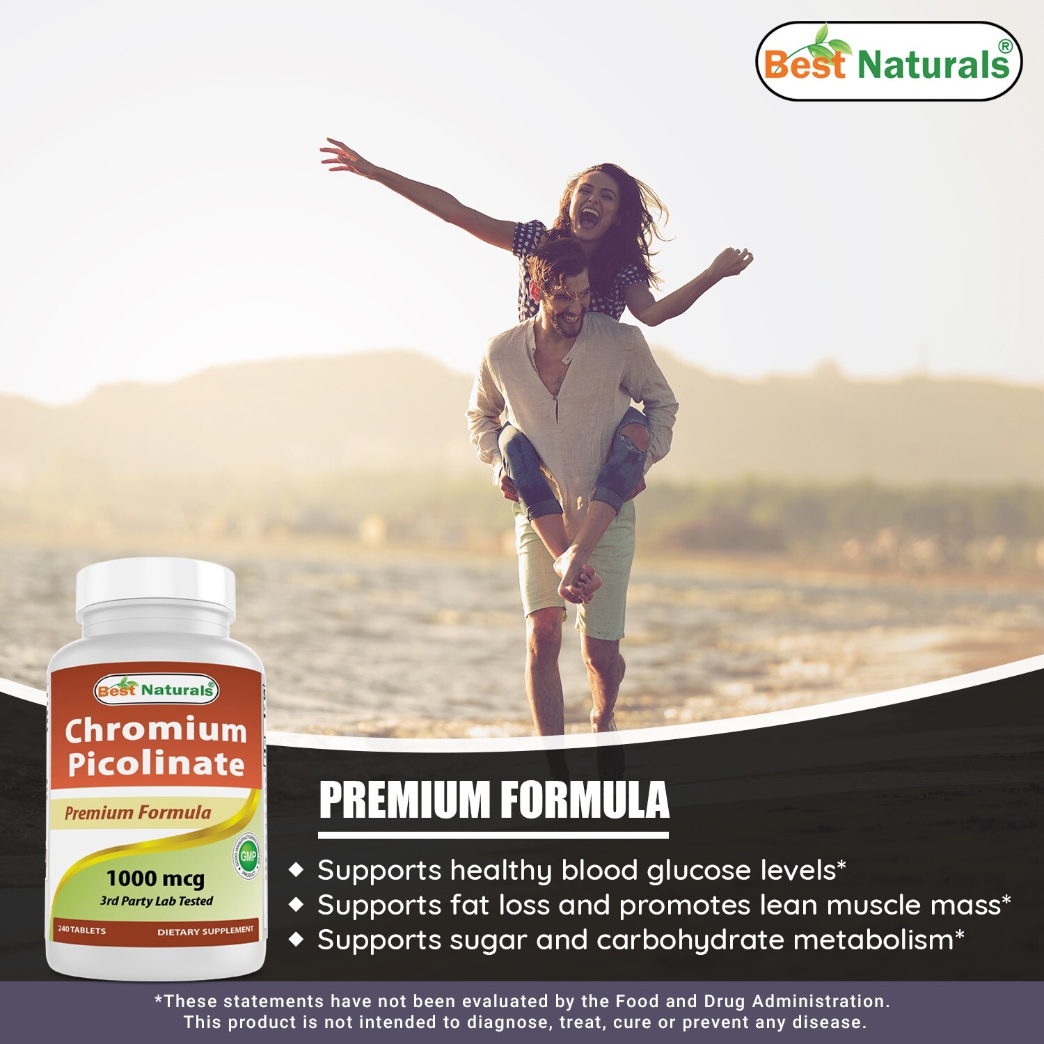 Best Naturals Chromium Picolinate 1000mcg 240 Tablets