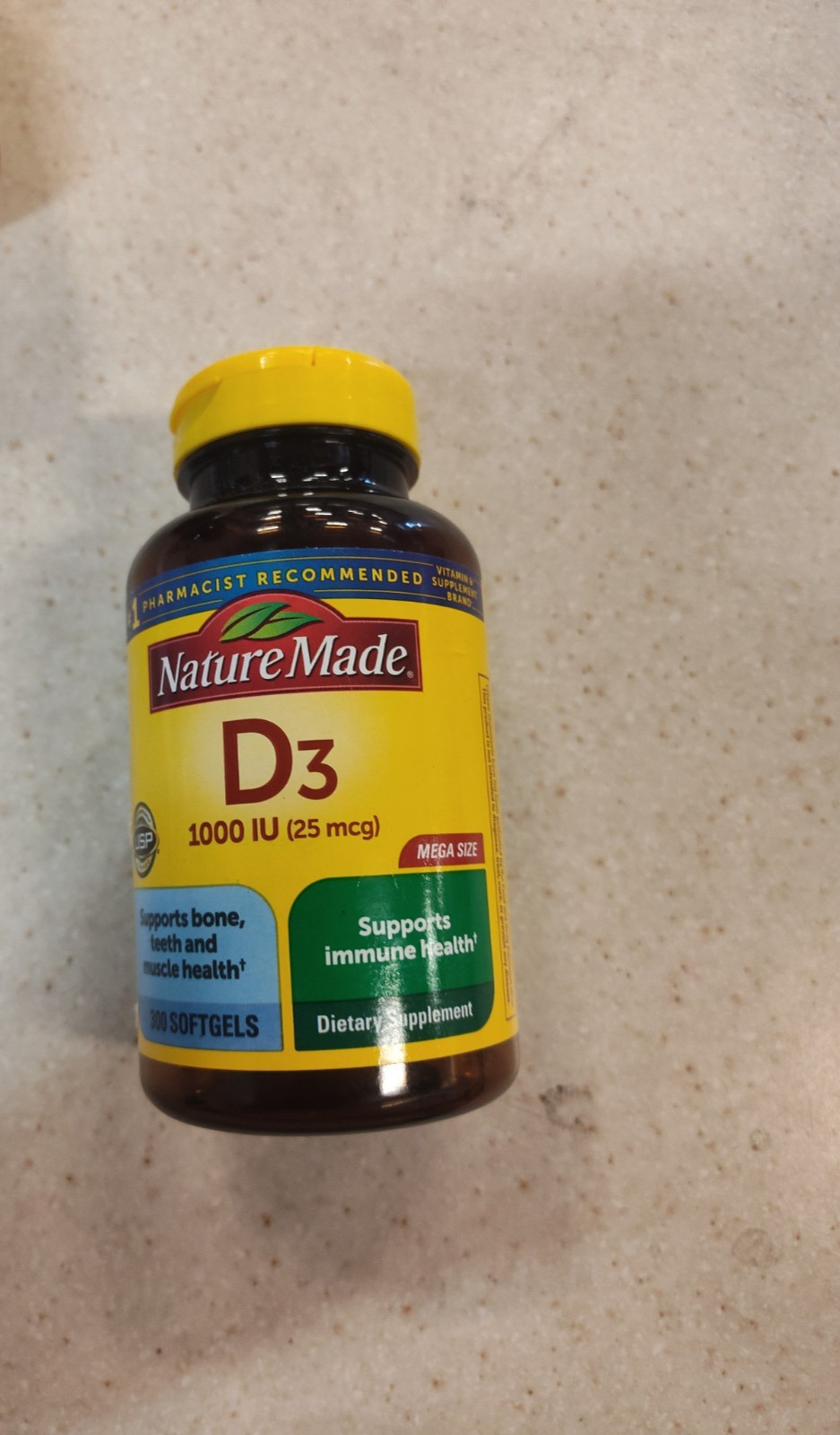 Nature Made Vitamin D3 1000 IU 25mcg Liquid Softgels – 300 Count