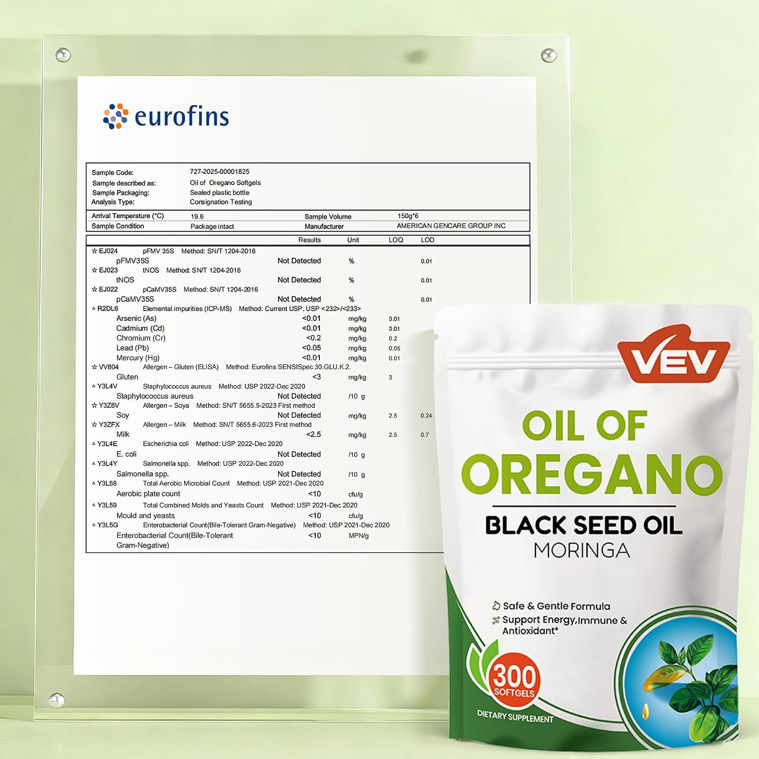 Oil of Oregano with Black Seed Oil & Moringa, Organic, 300 Softgels | Aceite De