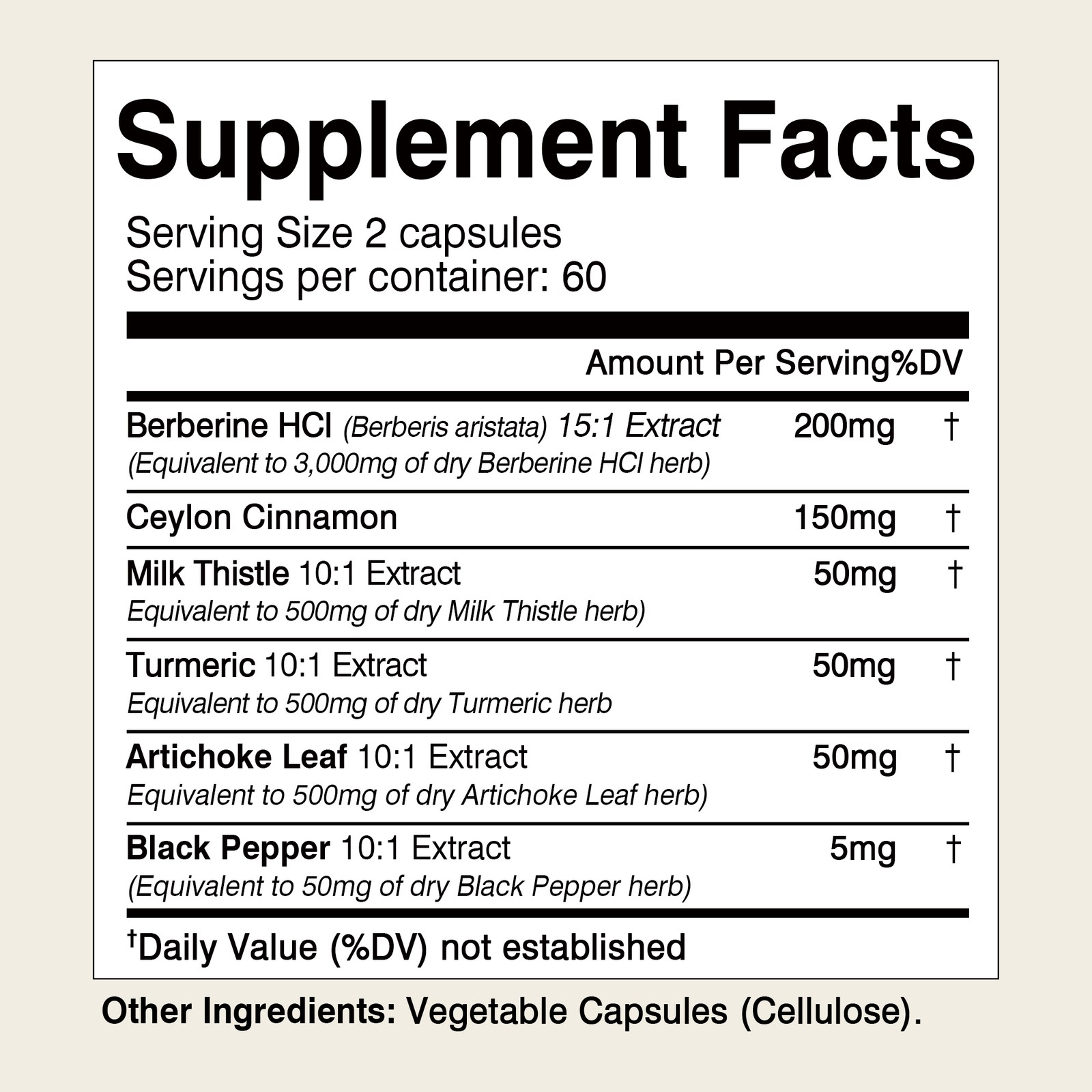 Berberine HCI 4700mg – Blood Sugar Balance & Control – Ceylon Cinnamon, Turmeric