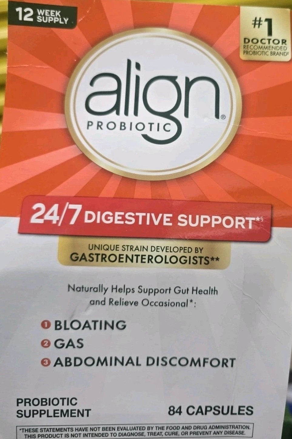 Align Daily Probiotic Supplement Capsules 84 Count Digestive 10/28