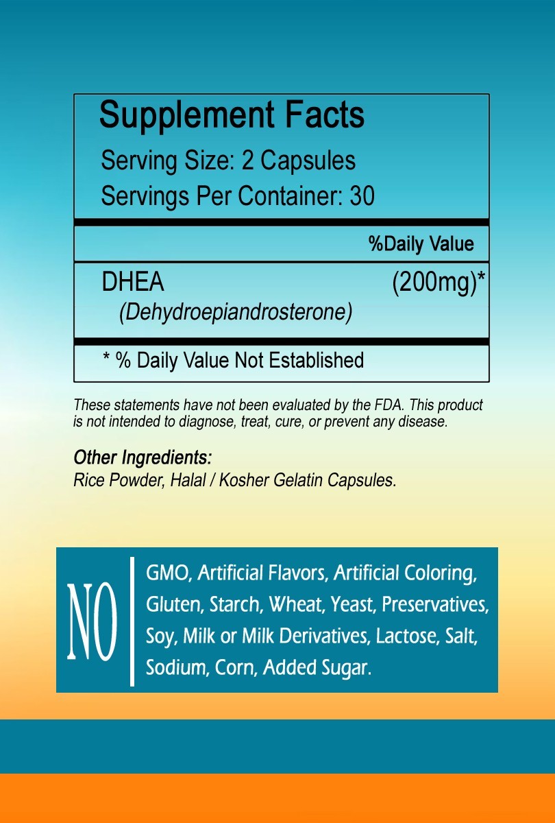 DHEA 200mg Capsules serving- limited stock