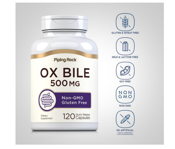 Ox Bile Forte 500mg 120 Capsules Digestive Support