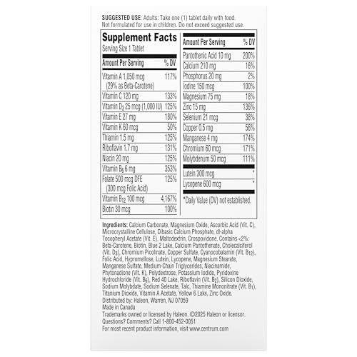 Centrum Silver Multivitamin for Men 50 Plus, 100 Count (Pack of 1)