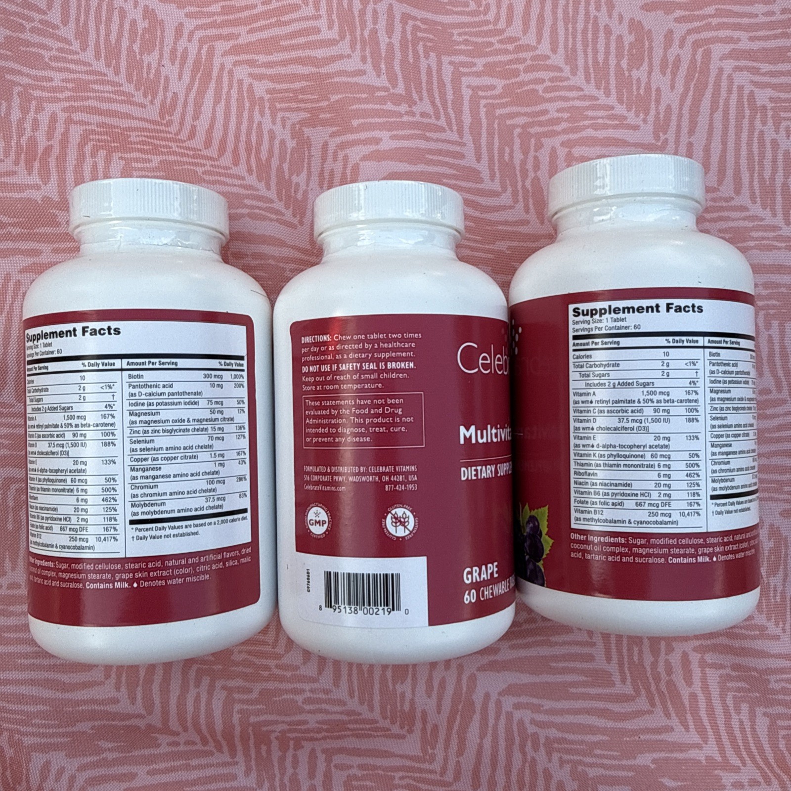 Celebrate Vitamins Multi ADEK Chewables Iron Free – set of 3