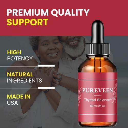 1-3 Pack Pureveen Drops Thyroid Balance Support Dietary Supplement Liquid 60ML`