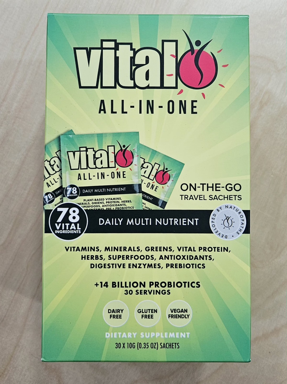 Vital All – In – One Daily Multi Nutrient On The Go Travel Sachets Exp May 2027