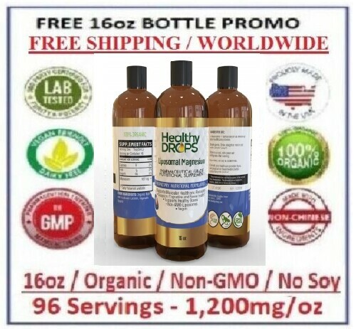 LIPOSOMAL MAGNESIUM “96 SERVINGS” 1,200mg/oz 100% ORGANIC NON-GMO EXP: 12/2026