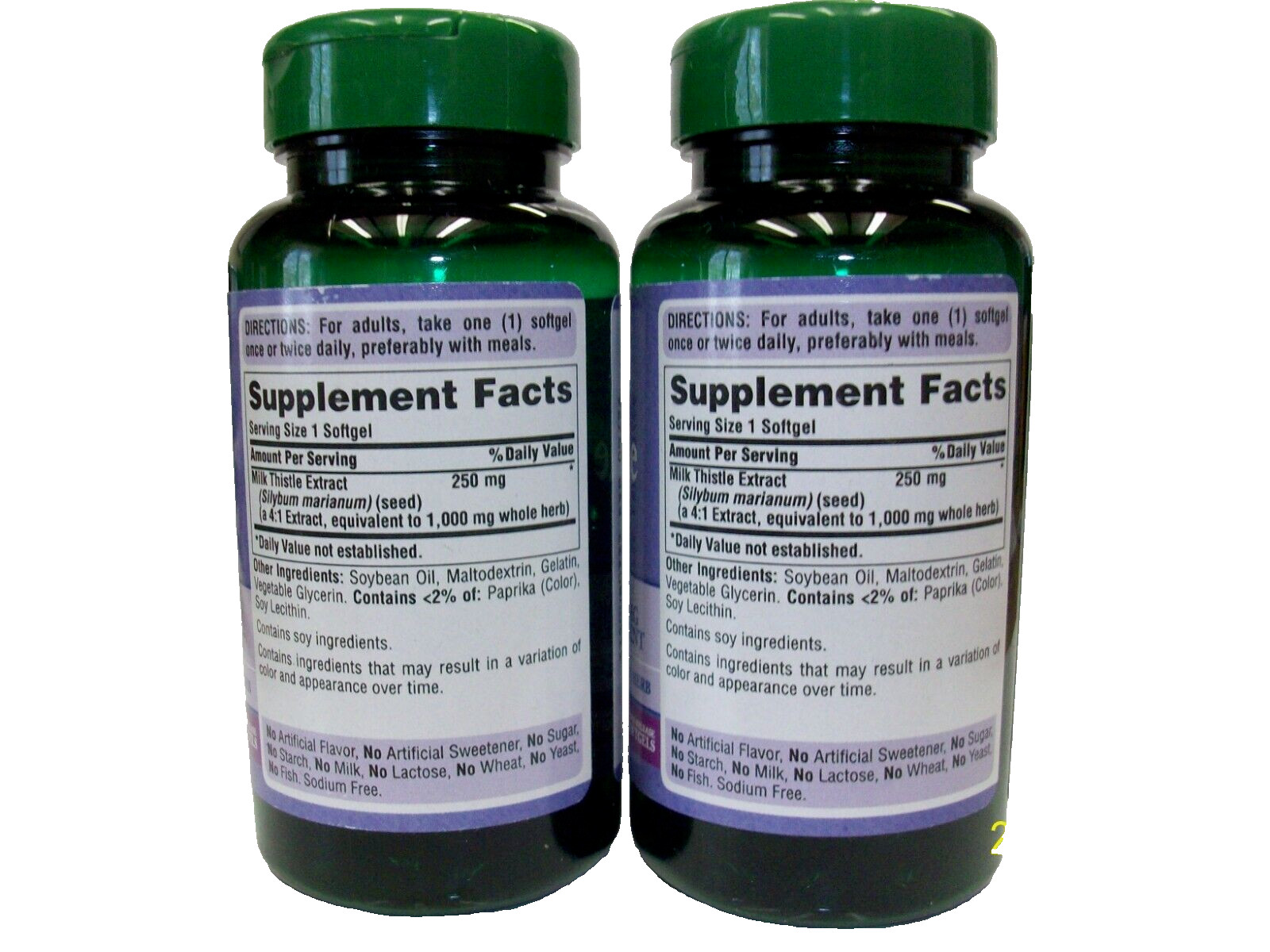 Puritan’s Pride Milk Thistle Extract 1000 mg 90 Softgels Pack of 2