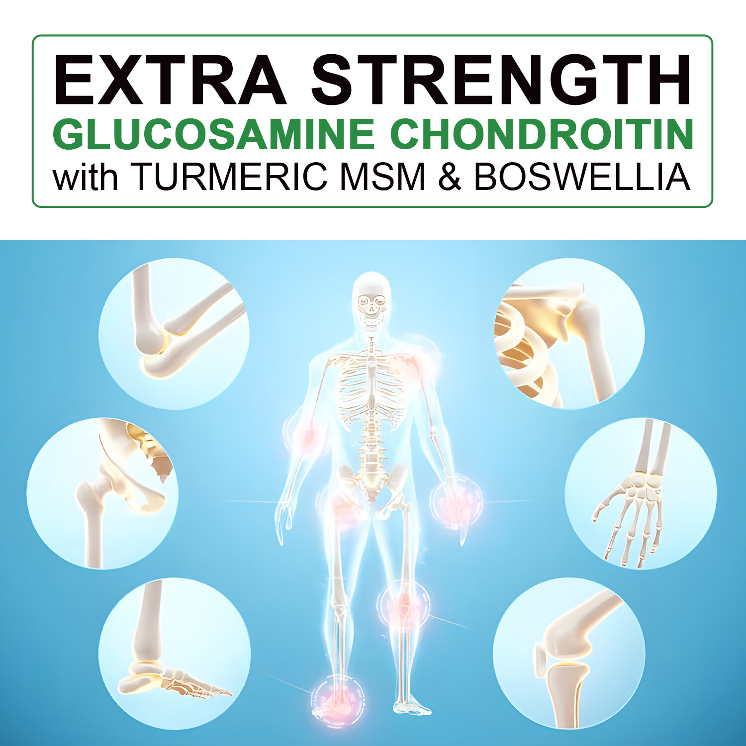 Glucosamine Chondroitin – Turmeric, MSM, Joint Support, Anti-Inflammatory