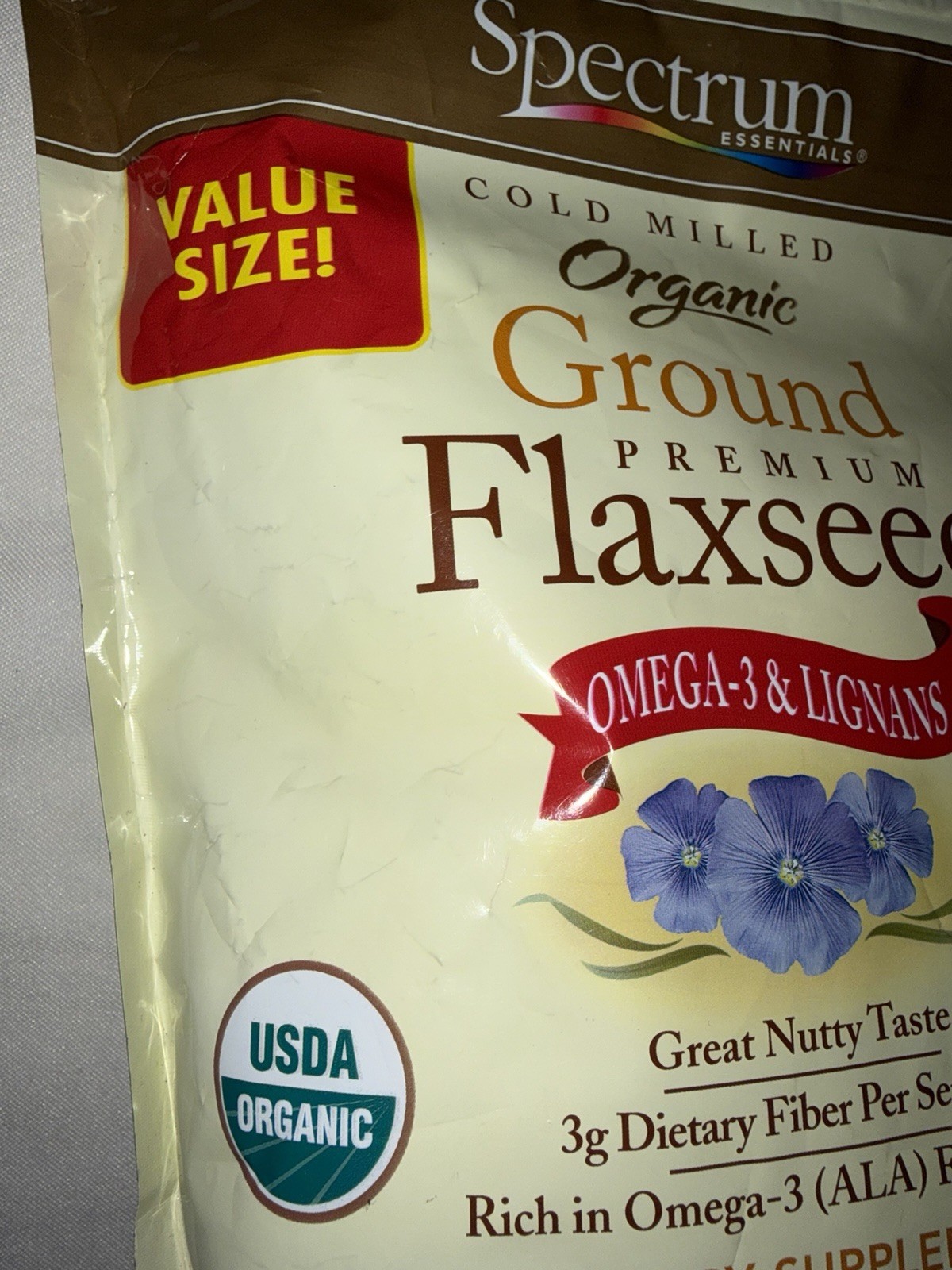 Spectrum Essentials Flaxseed Cold Milled Organic Ground Premium Large 24oz Bag