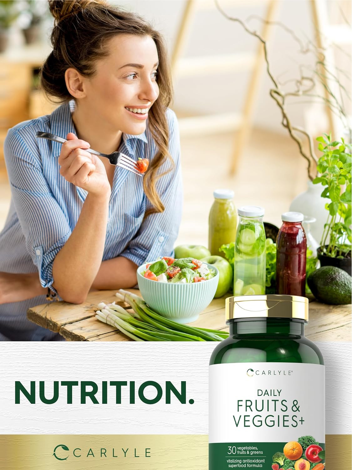 Fruits and Veggies Supplement | 250 Capsules | Made with 30 Fruits and Vegetable