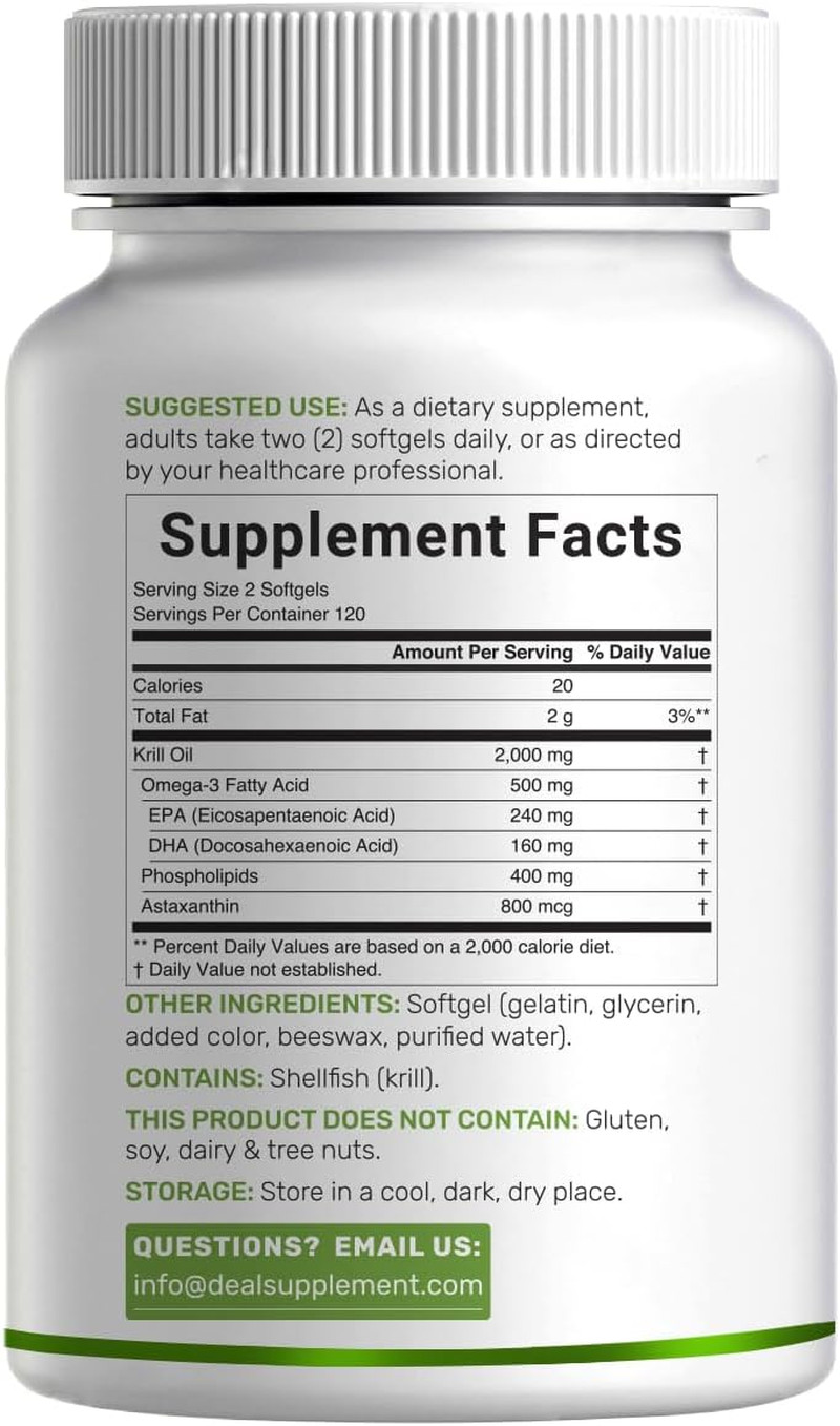 Antarctic Krill Oil 2,000 Mg per Serving, 240 Softgels | Omega-3 with EPA, DH…