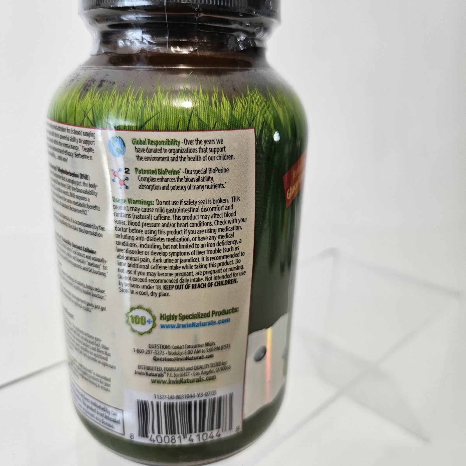 Irwin Naturals Balance Berberine-Body+Fat Burner 56 LIQUID SOFTGEL Exp: Nov 2027